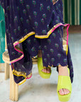 After Hours Purple printed Embroidered Yoke Anarkali Set