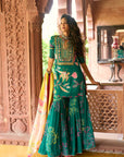 After Hours Emarald Green Printed Gharara Set
