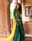 After Hours Emarald Green Printed Gharara Set