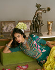 After Hours Emarald Green Printed Gharara Set