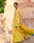 After Hours Yellow Printed Gharara Set