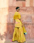 After Hours Yellow Printed Gharara Set