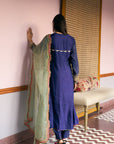 After Hours Purple Panel Embroidered Kurta Set