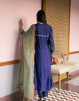 After Hours Purple Panel Embroidered Kurta Set