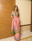 After Hours Nude Pink Embroidered Crepe Saree Set