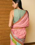 After Hours Nude Pink Embroidered Crepe Saree Set
