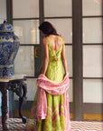 After Hours Embroidered Green Tissue Sharara Set