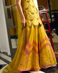 After Hours Embroidered Yellow Tissue Sharara Set
