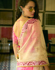 After Hours Hot Pink Embroidered Tissue Sharara Set