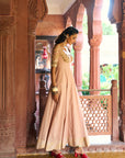 After Hours Champagne Pink Corset Anarkali Set