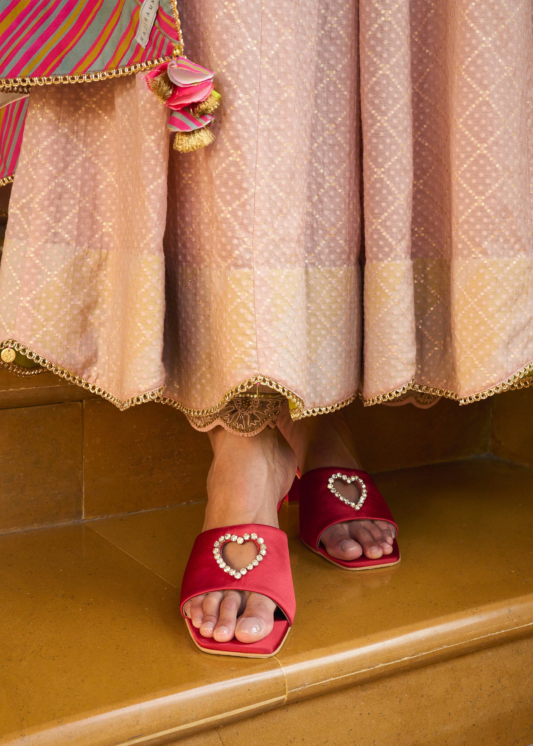 After Hours Champagne Pink Corset Anarkali Set