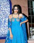 After Hours Teal Blue Corset Embroidered Anarkali Set