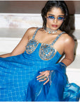 After Hours Teal Blue Corset Embroidered Anarkali Set