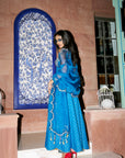 After Hours Teal Blue Corset Embroidered Anarkali Set