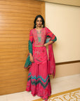 After Hours Magenta Printed Gharara Set