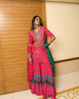 After Hours Magenta Printed Gharara Set