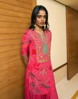 After Hours Magenta Printed Gharara Set