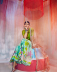 Bright Green Orchid Gharara Set