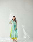 Sea Green Side Flower Kurta Set