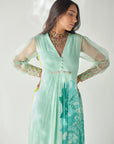 Sea Green Side Flower Kurta Set