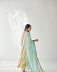 Dreamy Blue Pearl Lines Dupatta