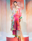 Hot Pink Orchid Front Pleat Kurta Set