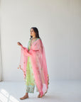 Blush Pink Side Sequence Scallop Dupatta