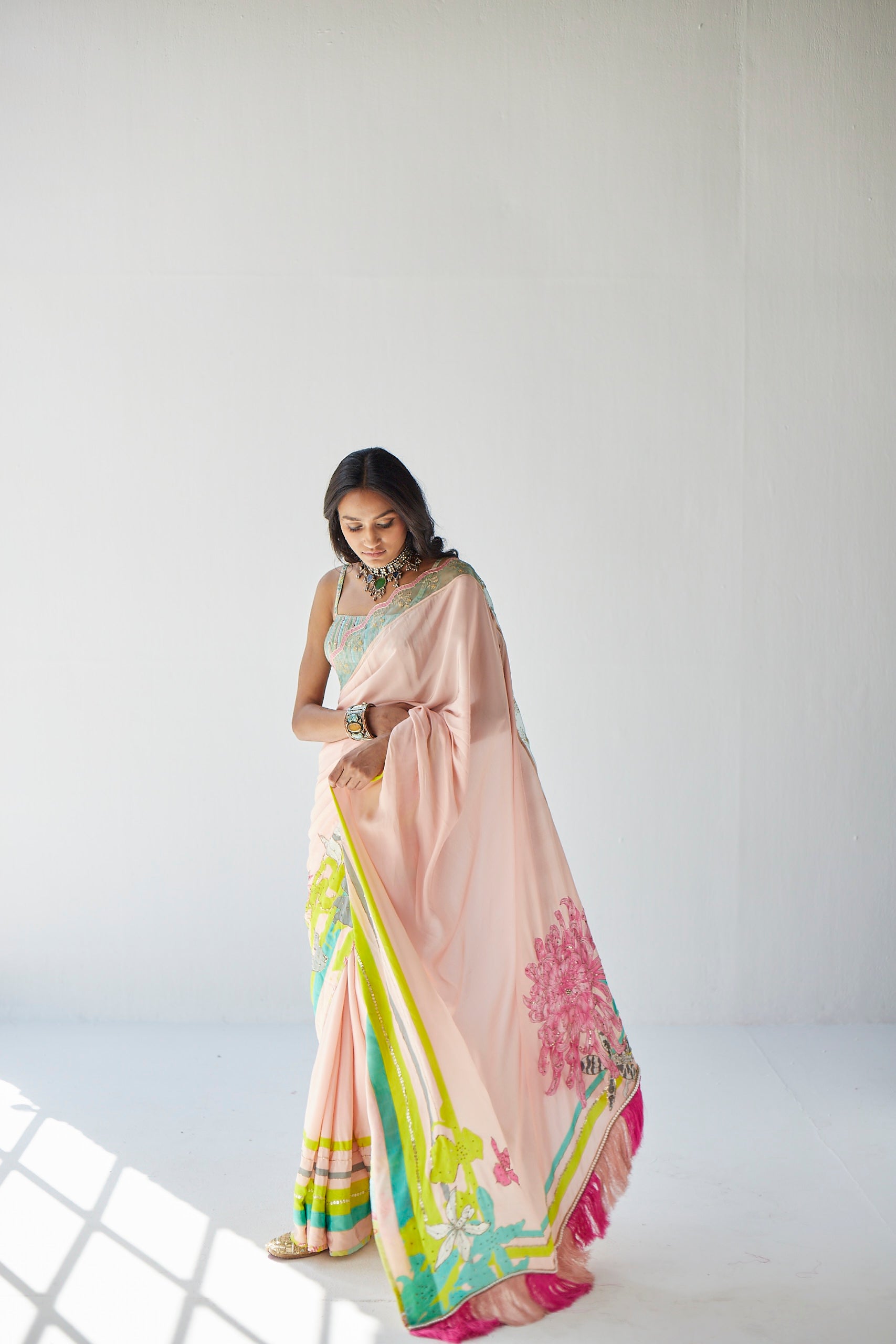 Pastel Pink Rakulpreet Singh Orchid Sari