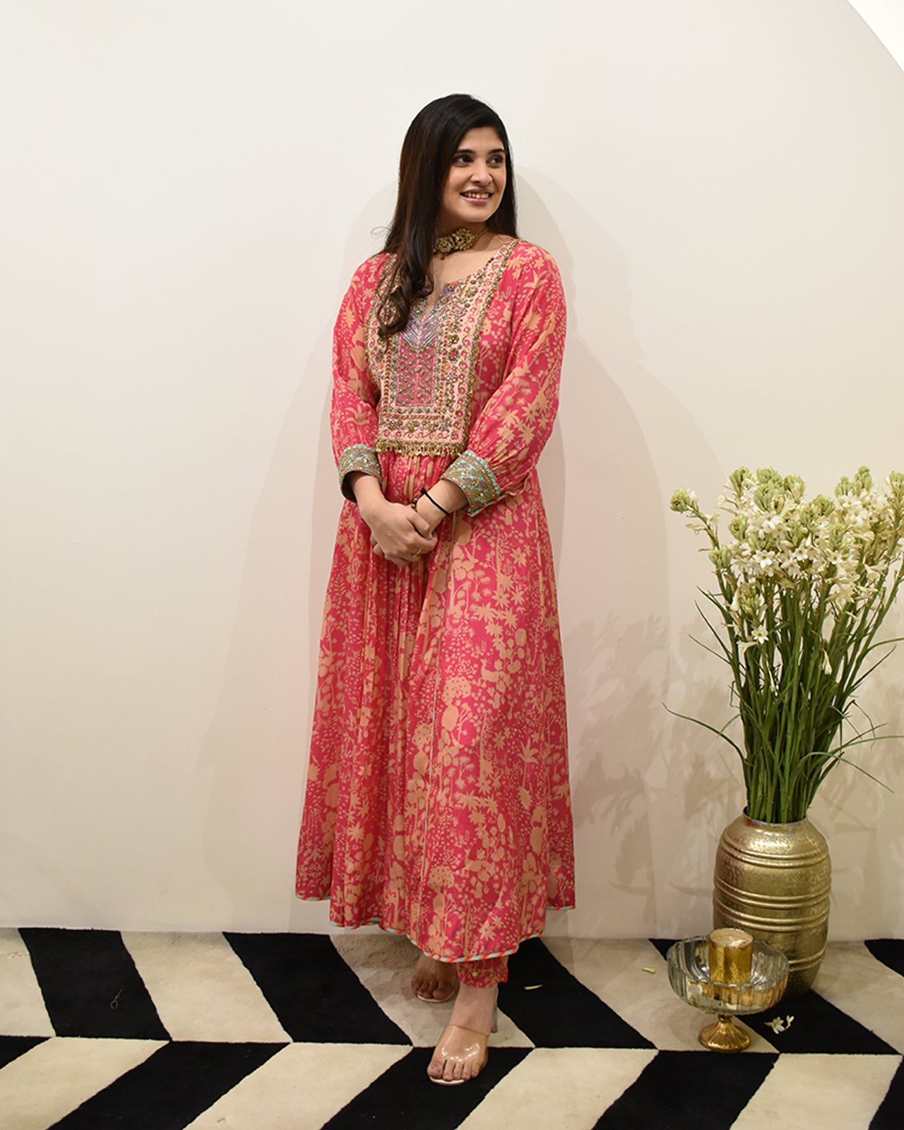 EXCLUSIVE EDIT SHADOW PRINT HIGHLIGHT YOKE KURTA SET