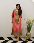 EXCLUSIVE EDIT TISSUE YOKE KURTA SET