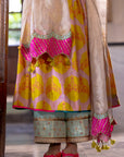 Fariba Lime Yellow Ivory Yoke Kurta Set