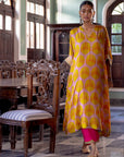 Fariba Yellow Kaftan Kurta Set