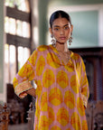 Fariba Yellow Kaftan Kurta Set