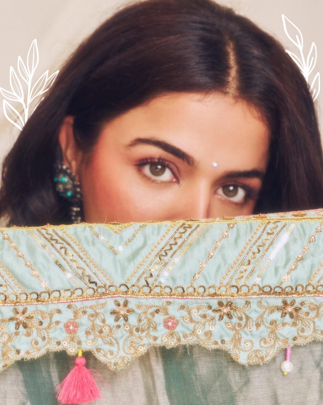 Wamiqa Gabbi Ice Blue Floral Organza Lehenga Set