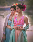 Gul Pastel Pink Floral Lahenga Set