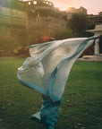 Gul Ice Blue Sequin Krithi Shetty Flower Sari