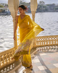 Gul Yellow Floral Organza Sari