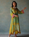 Gul Lime Yellow Flower Kaftan Kurta Set