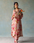 Gul Pastel Pink Printed Front Pleat Kurta Set