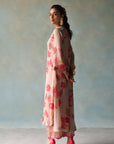 Gul Pastel Pink Printed Front Pleat Kurta Set