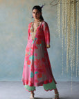 Gul Bright Pink Printed Front Pleat Kurta Set