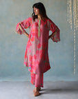 Gul Bright Pink Cutwork Sleeve Kurta Set