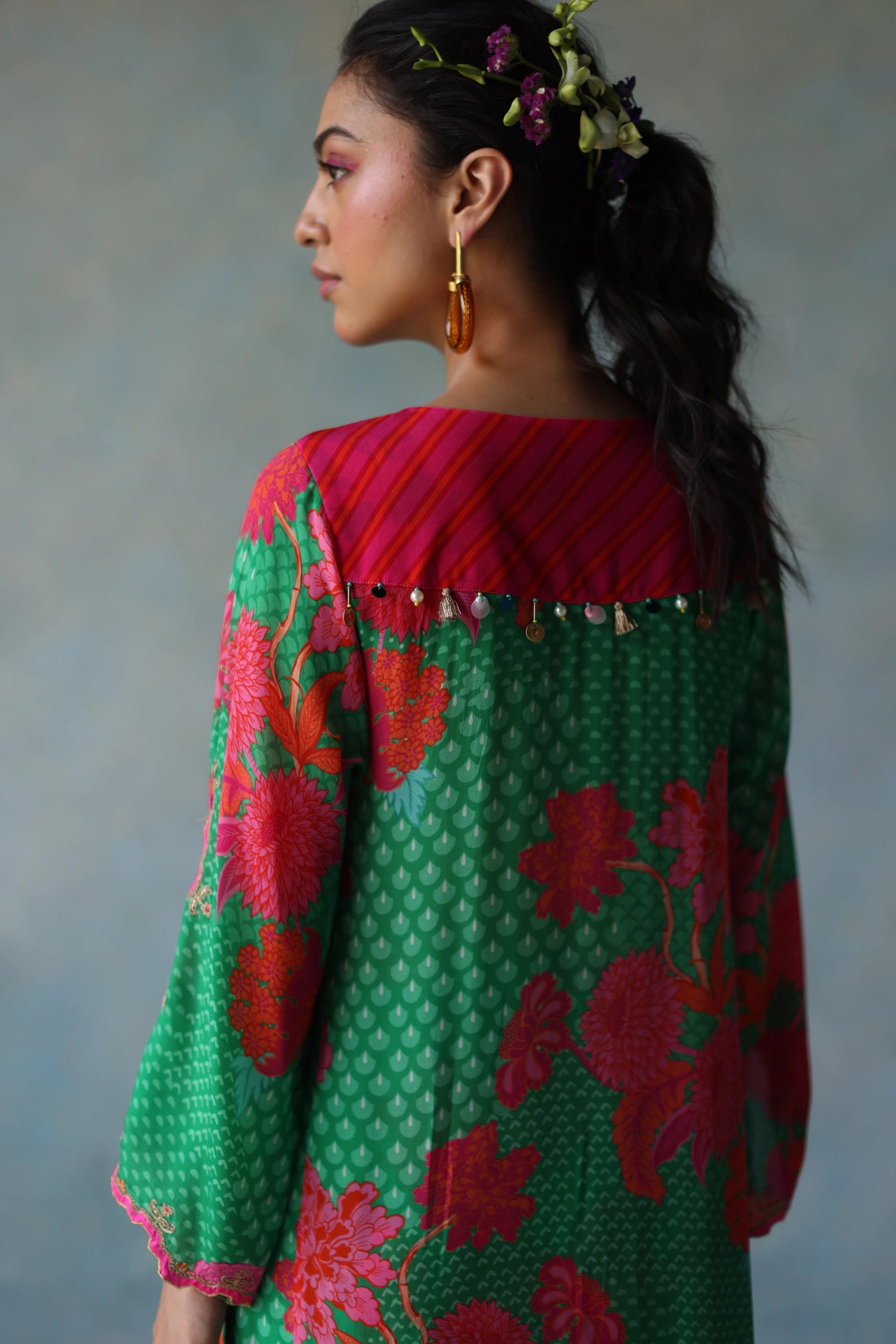 Gul Green Cutwork Sleeve Kurta Set