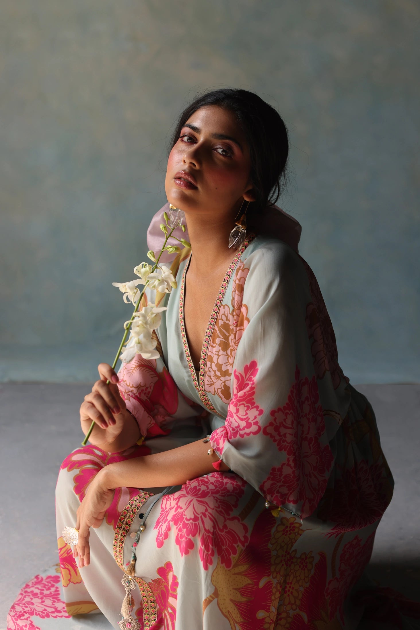 Gul Ice Blue Kaftan Dress