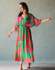 Gul Green Kaftan Dress