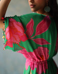 Gul Green Kaftan Dress