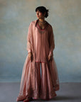 Gul Pastel Pink Silk Sharara Set