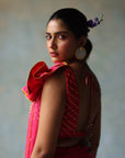 Gul Hot Pink Sequin Flower Sari