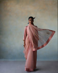 Gul Pastel Pink Sequin Flower Sari