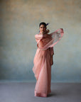 Gul Pastel Pink Sequin Flower Sari